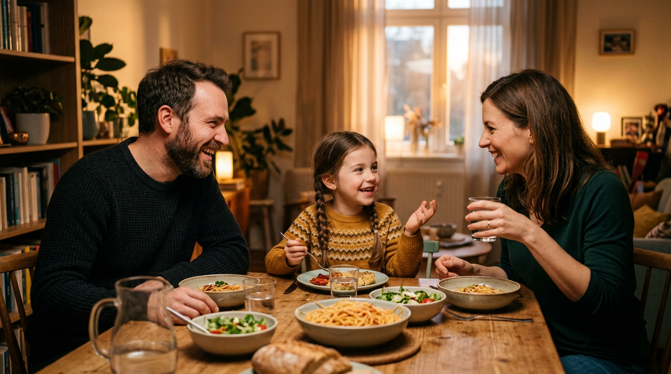 Family spending time together at home